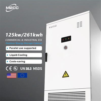 Kvapalinové chladenie 125KW 261kWh lítiová batéria Úložná skriňa energie